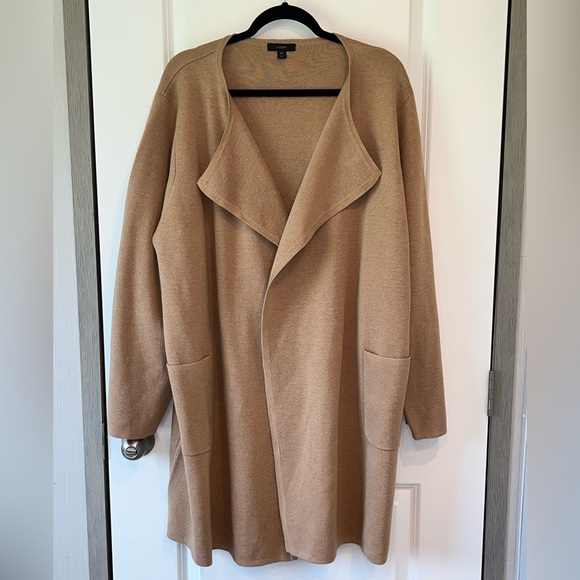 J Crew Juliette Collarless Sweater-Blazer Heather Khaki Womens Size 2X - Picture 1 of 7